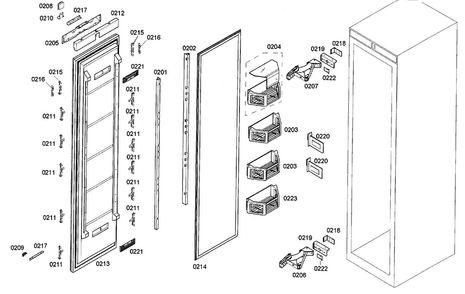 Door Assy Diagram and Parts List for T24IR70NSP 11 Thermador Refrigerator