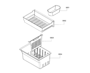 Ice Container Diagram and Parts List for B26FT70SNS 05 Bosch Refrigerator