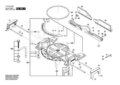 Bosch Spt88 (F0128810aa) 1 Diagram and Parts List for SPT88 F0128810AA Bosch Miter Saw