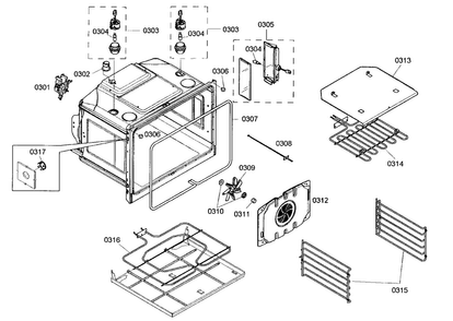 Oven Parts Diagram and Parts List for M301ES01  Thermador Wall Oven