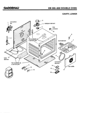 04 - CAVITY, LOWER Diagram and Parts List for EB295-600  Bosch Range