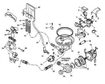 Component Assy Diagram and Parts List for SHU9922UC 12 Bosch Dishwasher