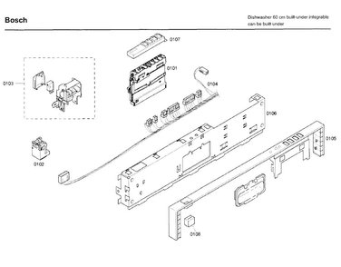 Control Panel Diagram and Parts List for SHX43C02UC 21 Bosch Dishwasher