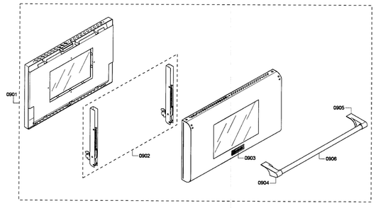 Door Assy Diagram and Parts List for PRG366EPG 01 Thermador Range