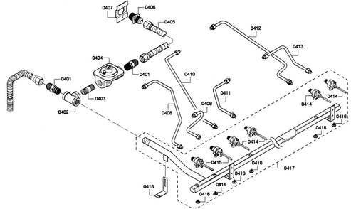 Gas Supplay 1 Diagram and Parts List for PRL486EDPG01  Thermador Range