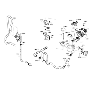 Pump & Pipe Assy Diagram and Parts List for SHE3AR55UC 12 Bosch Dishwasher