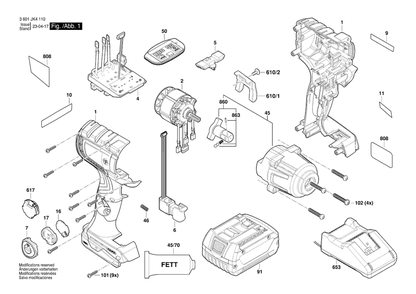 Part Location Diagram of 1600A02KY7 Bosch Cover Panel