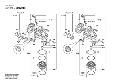 Figure 10 Diagram and Parts List for 3601GD1610 GWS14-60PD Bosch Angle Grinder
