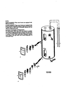 Electric Water Heater Diagram and Parts List for 153316252  Kenmore Water Heater