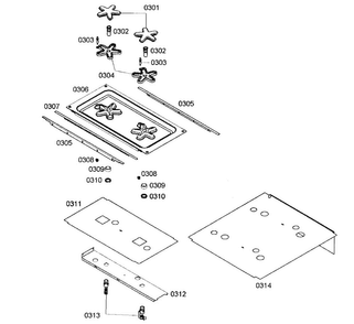 Burner Diagram and Parts List for PRG486EDG01  Thermador Range