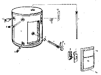 Replacement Parts Diagram and Parts List for 153317271  Kenmore Water Heater