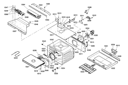 Cavity Diagram and Parts List for HBL752AUC 02 Bosch Wall Oven