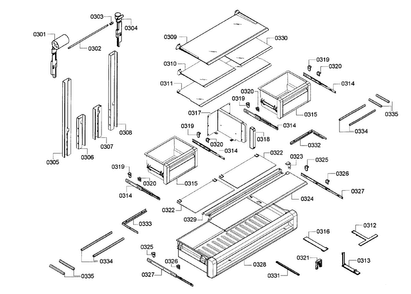 Shelf/drawer Assy Diagram and Parts List for T36IT71NNP 34 Thermador Refrigerator
