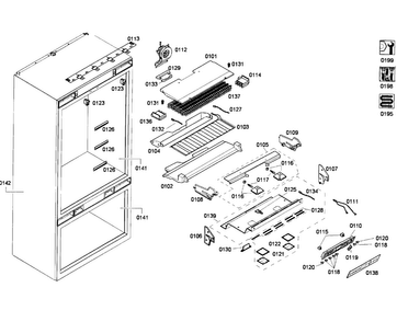 Refrigerator 1 Diagram and Parts List for T36IT71FN 26 Thermador Refrigerator