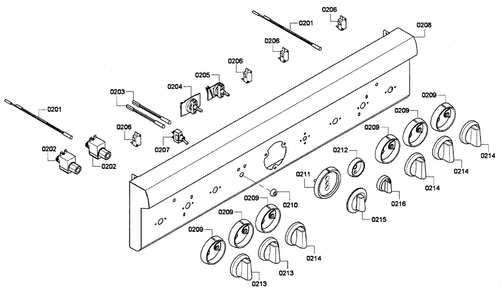 Control Panel Diagram and Parts List for PRL366GH-01  Thermador Range