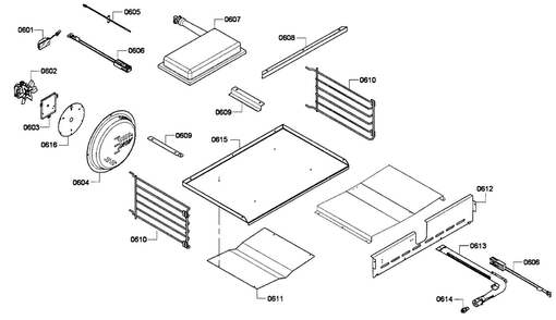 Oven Assy Diagram and Parts List for PRG304GH 01 Thermador Range