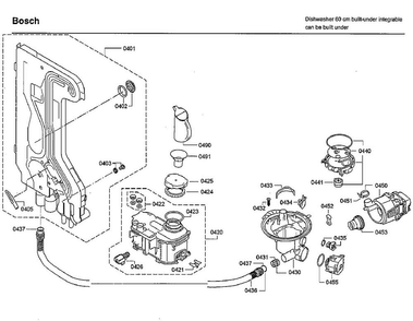 Pump Diagram and Parts List for SHX7ER55UC 86 Bosch Dishwasher