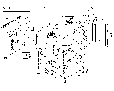 Cavity asy 2 Diagram and Parts List for HIIP054U 04 Bosch Range