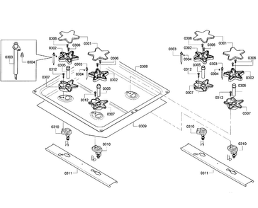 Burners-24" Diagram and Parts List for PRD486GDHC 10 Thermador Range