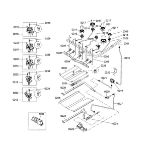 Valve Assy Diagram and Parts List for HGS3023UC 02 Bosch Range