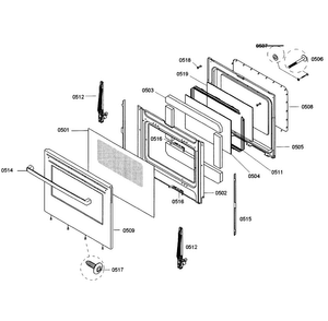 Door Assy Diagram and Parts List for HGS5053UC 03 Bosch Range