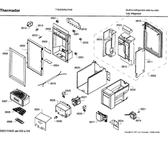 Dispenser Diagram and Parts List for T18ID80NLP 48 Thermador Freezer