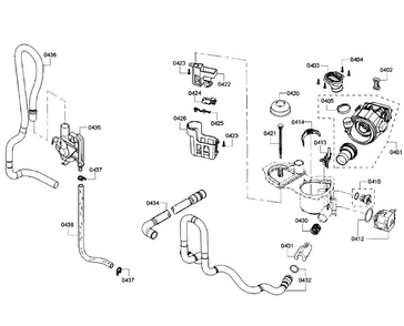 Pump Section Diagram and Parts List for SHX3AR52UC 18 Bosch Dishwasher