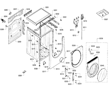 Cabinet Diagram and Parts List for WFMC5801UC 16 Bosch Washer