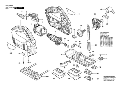 Diagram 1 Diagram and Parts List for 3603CC8170  Bosch Table Saw Accessories