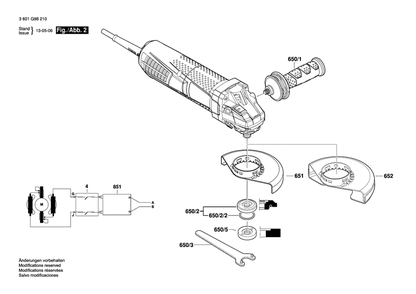 Diagram 2 Diagram and Parts List for AG60-125PD 3 601 G98 210 Bosch Angle Grinder