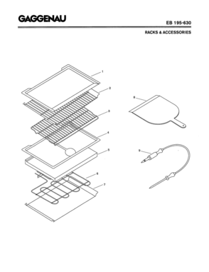 06 - RACKS & ACCESSORIES Diagram and Parts List for EB195-630  Bosch Range
