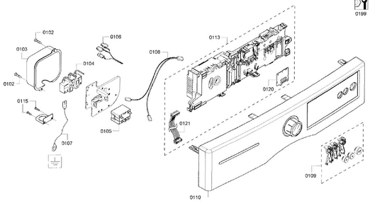Front Panel Diagram and Parts List for WTVC533CUS 10 Bosch Dryer