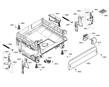 Base Section Diagram and Parts List for SHX6AP02UC 05 Bosch Dishwasher