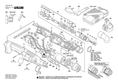 Section 1 Diagram and Parts List for 0602490690  Bosch Screwdriver