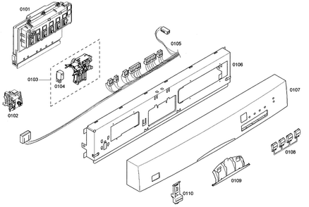 Panel Assy Diagram and Parts List for SHE44C02UC 38 Bosch Dishwasher