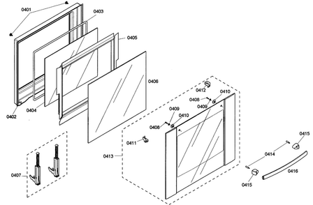 Upper Door Diagram and Parts List for HBN3520UC 03 Bosch Wall Oven
