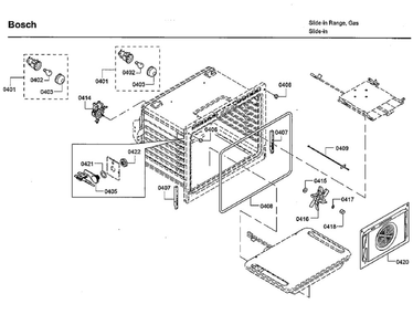 Oven Diagram and Parts List for HGIP054UC 06 Bosch Range