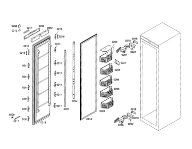 Freezer Door Diagram and Parts List for T24IF70PSS 01 Thermador Freezer