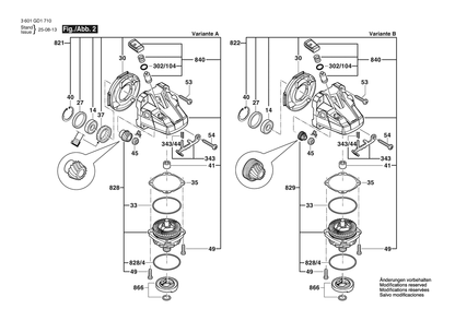 Figure 10 Diagram and Parts List for 3601GD1A10 GWS12-450PBD Bosch Angle Grinder