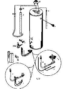 40 Gallon High Altitude Diagram and Parts List for 153338411  Kenmore Water Heater