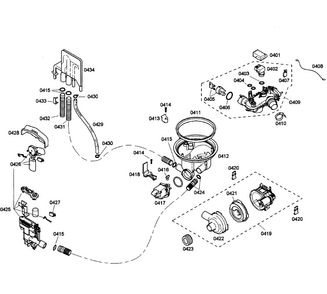 Pump Assy Diagram and Parts List for SHE58C02UC 40 Bosch Dishwasher