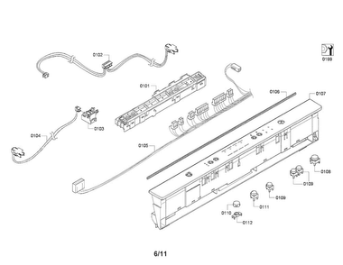Control Module/fascia Panel Diagram and Parts List for SHX4AP05UC 02 Bosch Dishwasher