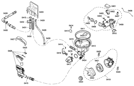 Pump Diagram and Parts List for SHE42L15UC 50 Bosch Dishwasher