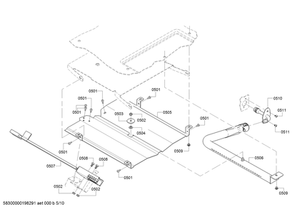 Diagram 5 Diagram and Parts List for HGI8054UC-07  Bosch Range