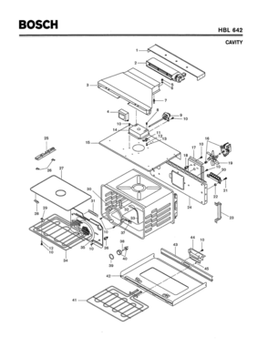 02 - CAVITY Diagram and Parts List for HBL642  Bosch Range