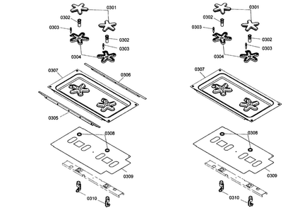 Burner Assy Diagram and Parts List for PCD484EE01  Thermador Cooktop