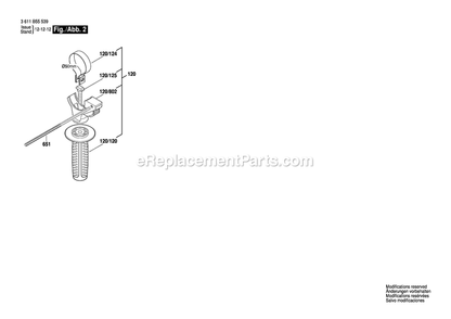 Page 2 Diagram and Parts List for 11255VSR 3611B55539 Bosch Hammer Drill