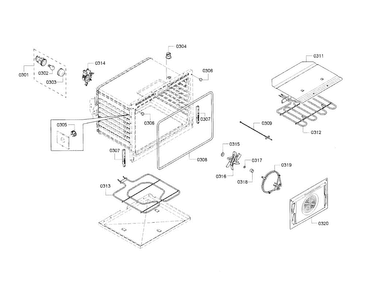 Cavity Diagram and Parts List for HEI8054U 01 Bosch Range