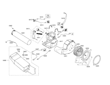 Heater/fan Wheel Diagram and Parts List for WTMC3321US 03 Bosch Dryer