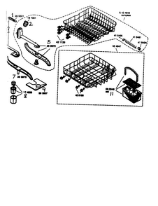 Racks/basket Diagram and Parts List for SHU66E05UC 14 Bosch Dishwasher
